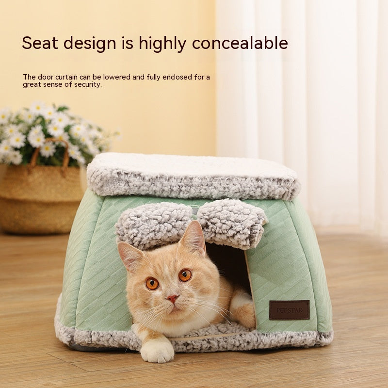 Self-heating Thermal Pet Bed Closed