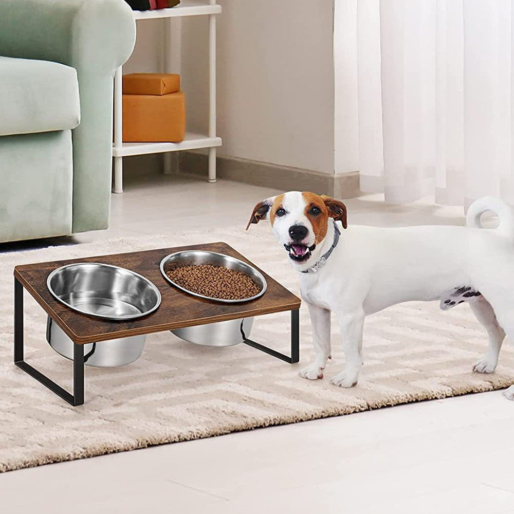 Pet Iron Wood Combined Feeding Rack
