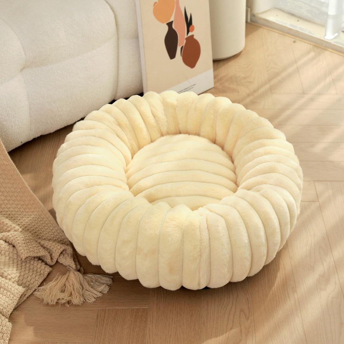 High Weight Pet Straight Rabbit Plush Bed