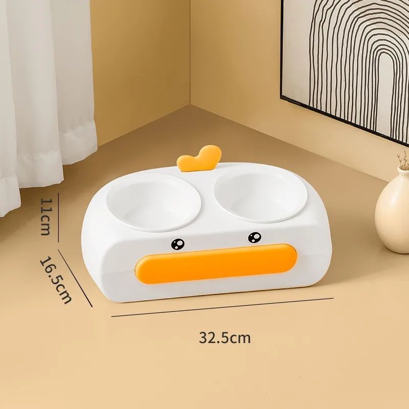 Duck Design Pet Feeding Double Bowl