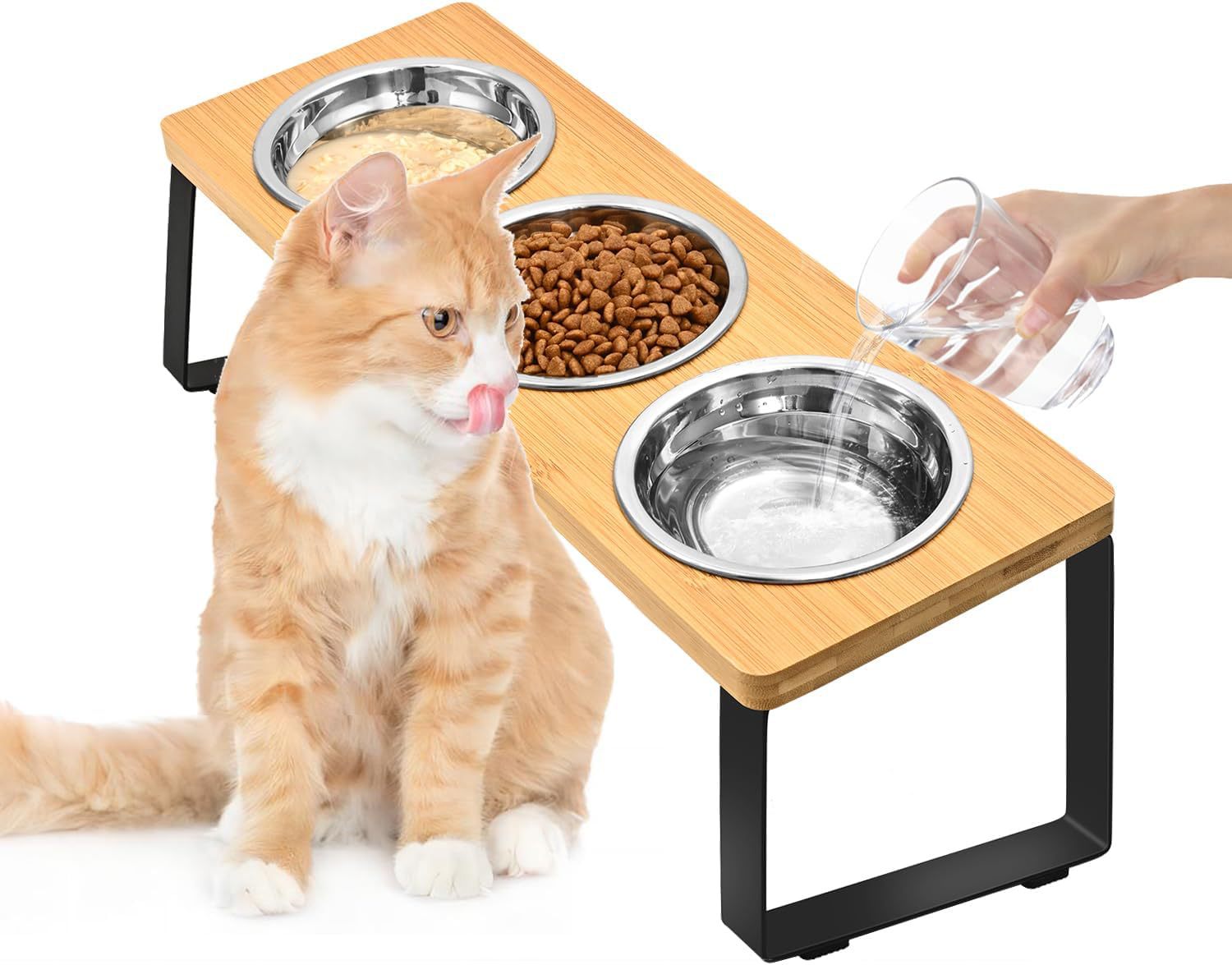 Pet Iron Wood Combined Feeding Rack