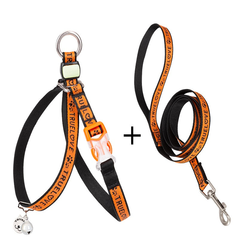 Pet Cat Bell Chest Strap Leash