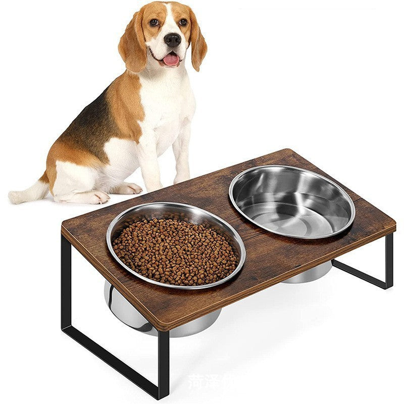 Pet Iron Wood Combined Feeding Rack
