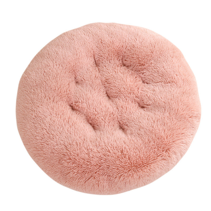 Round Plush Warm Sleep Dog Bed