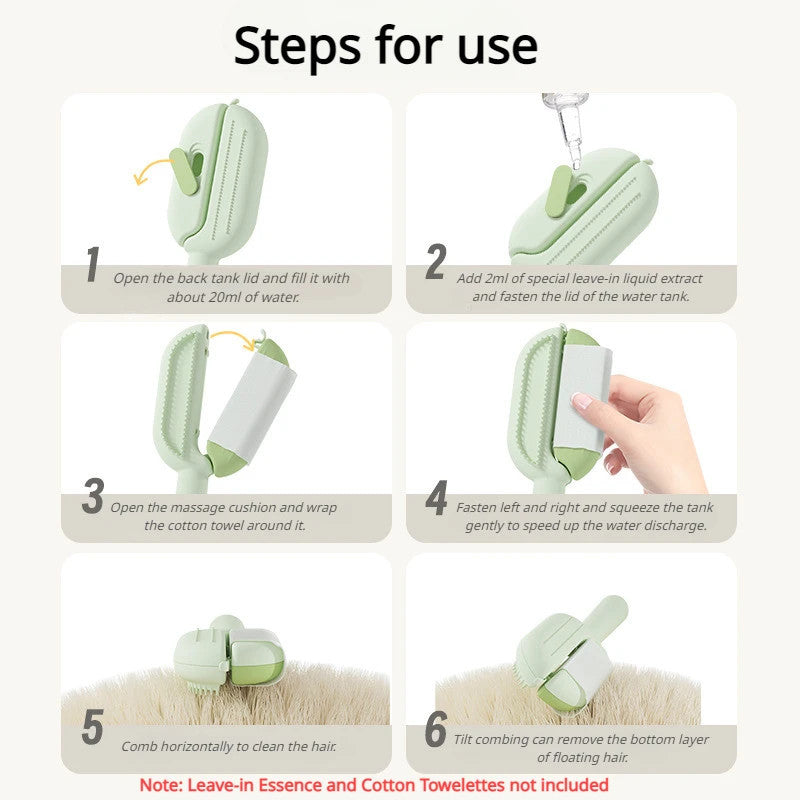 Pet Comb With Water Tank Cleaning Comb