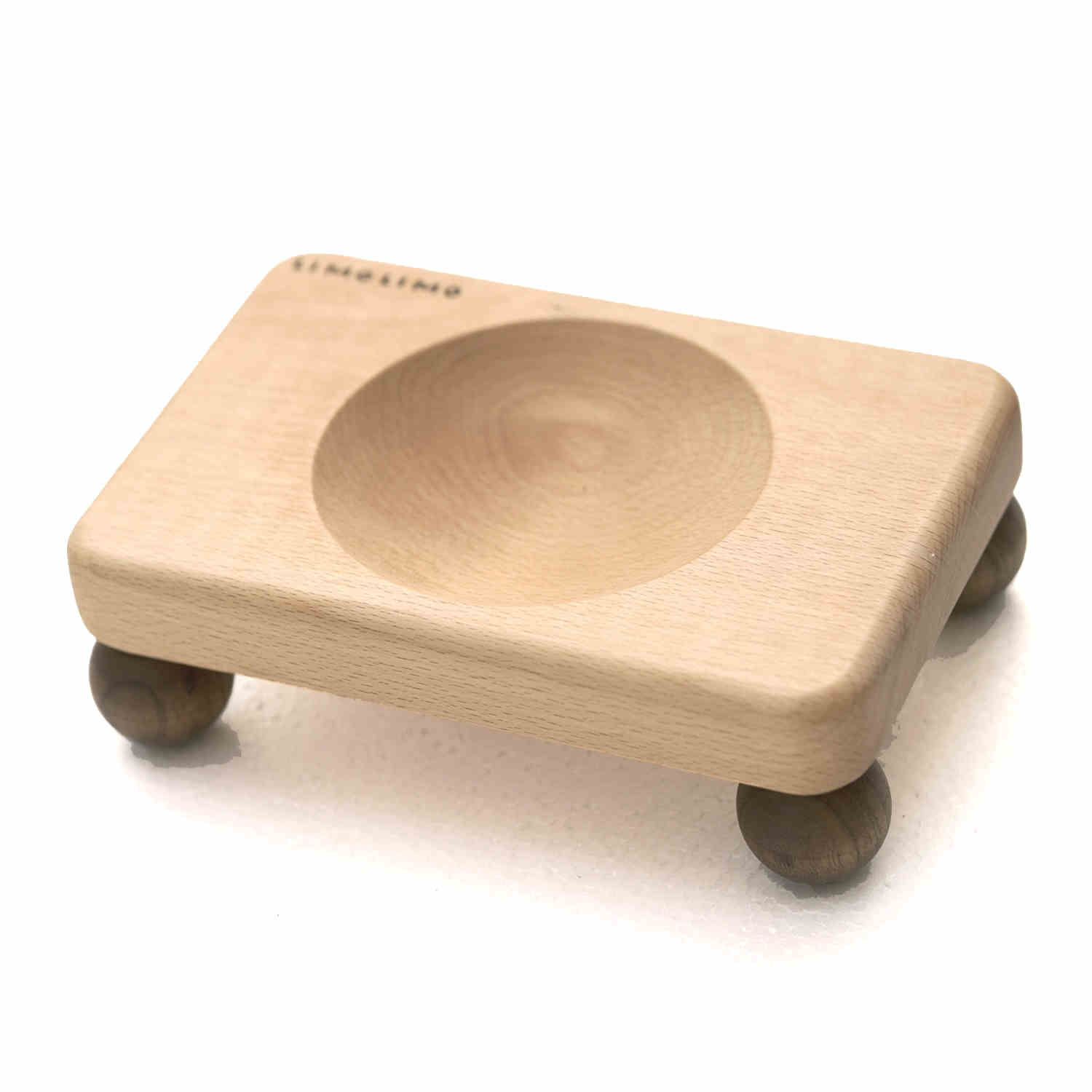 Solid Wood Ceramic Pet Feeding Bowl
