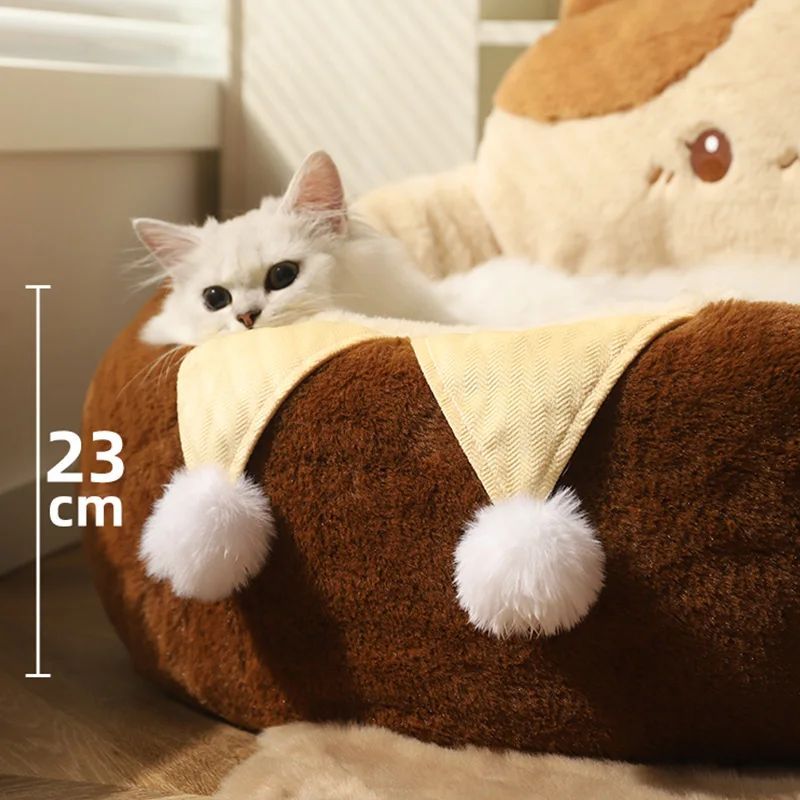 Round Winter Warm Deep Sleep Cushion Soft Pet Bed