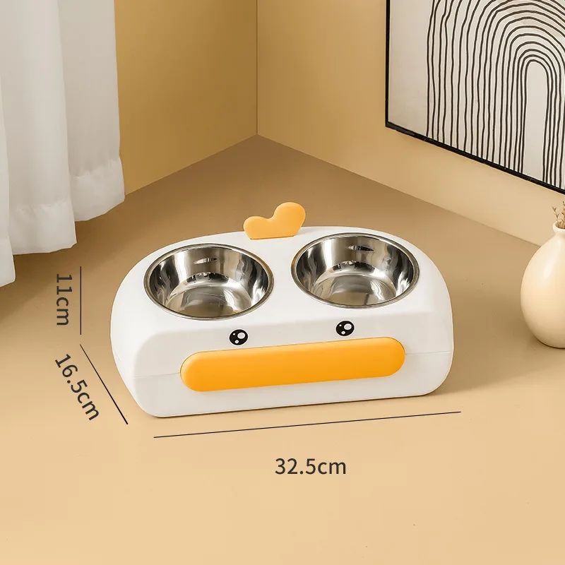 Duck Design Pet Feeding Double Bowl