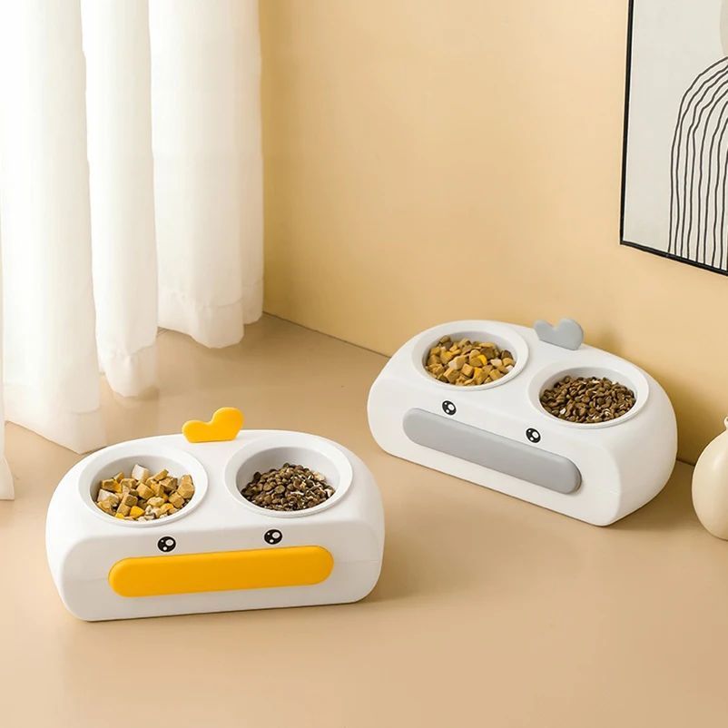 Duck Design Pet Feeding Double Bowl